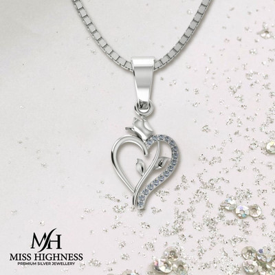 Miss Highness Rhodium Cubic Zirconia Sterling Silver Pendant