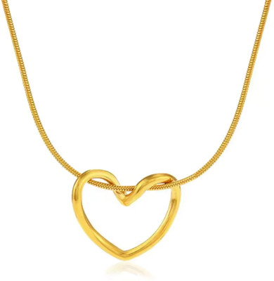 JIMOR Minimalist Gold-Toned Open Heart Pendant Gold-plated Stainless Steel Pendant
