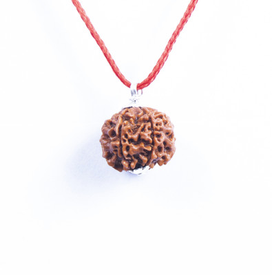 Manyate Natural 7 Mukhi / Mukha Seven Face Nepali Energised Lab Certified Rudraksha Silver Wood Pendant