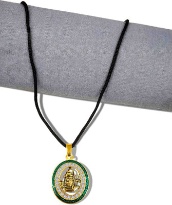 Adhvik Oval Shiva Shankar Mahadev Face Head With Trishul Snake Locket Pendant With Dori Stainless Steel Pendant