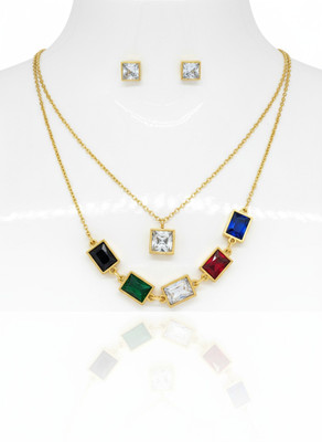 PARMONAS Stainless Steel Gold-plated Multicolor Jewellery Set(Pack of 1)