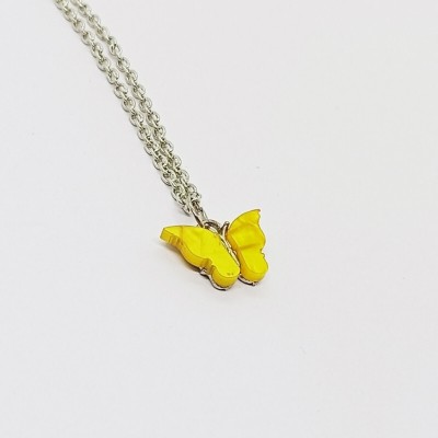 D2Fashion Beautiful Yellow Butterfly Locket for Girls Metal Pendant