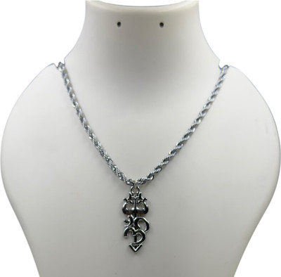 Charms Round Religious Symbol Om Snake Sterling Silver Alloy Locket Set