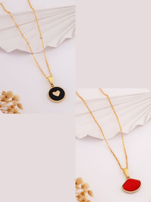 Dressberry Elegant Pack of 2 Necklace Chains – Must-Have Collection Gold-plated Brass Pendant Set