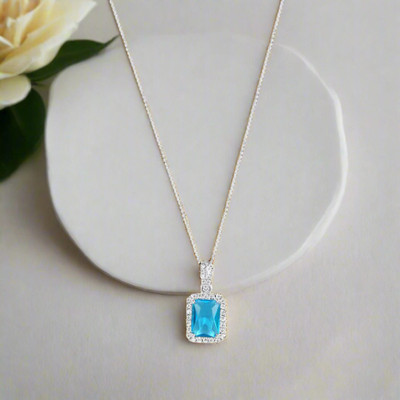 ZAVYA Rhodium Cubic Zirconia Sterling Silver Pendant Set