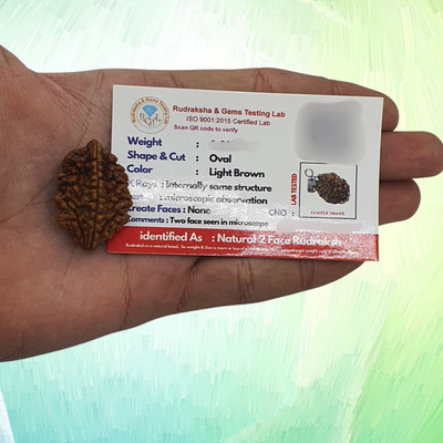 ASTHA Bhakti JEWELLERY 2 Face Certified 2 Mukhi Rudraksha Pendant Original Silver Plated Locket Beads Wood Locket