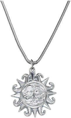 AFH Shree Surya (Lord Sun) Charm Silver Locket with Snake Chain Pendant Men,Women Metal Pendant