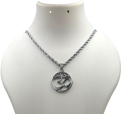 Charms Symbol Shiva Mahadev Mahakaal Trishul Locket Pendant Necklace Sterling Silver Alloy Locket Set