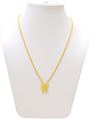 Armoise Gold plated Buff finish, Bajrang bali Hanuman chain pendant necklace for Women Sterling Silver, Rhodium Stainless Steel, Metal, Alloy Locket