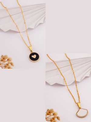 Dressberry Elegant Pack of 2 Necklace Chains – Must-Have Collection Gold-plated Brass Pendant Set