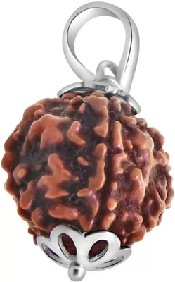 Fine Creation 5 Mukhi Rudraksha Five face (Natural Brown) Mantra Siddha Rare Panchmukhi Wood Pendant