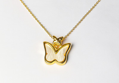 Riaasa Softspoken Chain With Butterfly Pendant for Women , Aqua-Safe, Tarnish-Resistant Gold-plated Metal Pendant Set