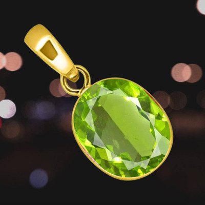 Chopra Gems Peridot Pendant Semi Precious Peridot stone Astrological Purpose for unisex Gold-plated Peridot Brass