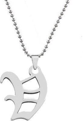 Sullery Personalised Old English Initial V Alphabet Letter Gothic Necklace Sterling Silver Stainless Steel Pendant
