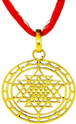 ANVIKA Shri Yantra Shree Yantra Pendant In Ashtadhatu for Men and Women Gold-plated Alloy Locket