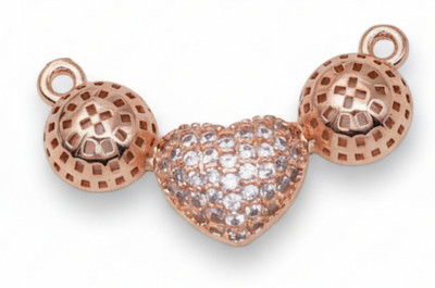 forevershine Premium AD Heart Rose Gold Plated Pendant Alloy Pendant