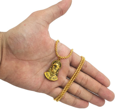 Kripalu store Most Demanded Lord Sri Shree ram Jaap HanumanJi Dotted Locket Pendant With Mala Gold-plated Brass, Alloy Locket