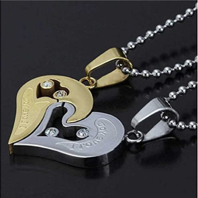 EndlessFashion F 400_JSE-yllow pendant Titanium Cubic Zirconia Stone Pendant Set