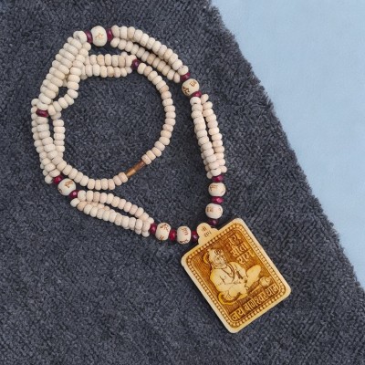 BRAJSTORE Shree Bageshwar Dham Tulsi Mala with Hanuman Ji (Hare Ram Beads) Wood Locket