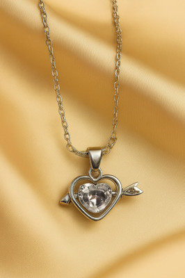 PyariZone Heart 
Pendant Necklace for Girls and Women Silver Alloy Pendant