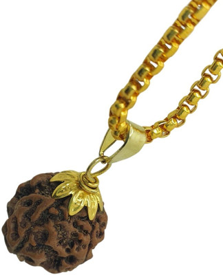 Madhavi Jewellery 5 mukhi rudraksha pendant Gold-plated Beads Brass, Wood Pendant