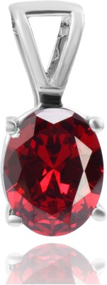 Femme Jam 925 Sterling Silver Natural Garnet Gemstone Oval Pendant for Women & Girls Garnet Sterling Silver Pendant