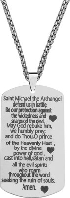 Sullery Catholic Jewelry Saint Michael The Archangel Prayer Pendant Sterling Silver Stainless Steel Pendant
