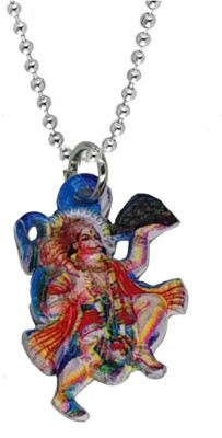 Shiv Jagdamba Religious Jewellry Lord Hanuman Pendant with Chain Sterling Silver Zinc, Metal Locket