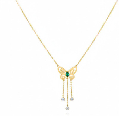 heartcraft hccpbutterfly Gold-plated Diamond Stainless Steel Locket Set