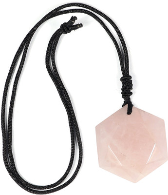REIKI CRYSTAL PRODUCTS Rose Quartz Crystal Stone Locket/Pendant with Black Thread For Men & Women Quartz Crystal Locket
