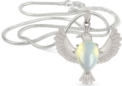 REIKI CRYSTAL PRODUCTS Opalite Crystal Stone Oval Star Shape Pendant/Locket Metal Chain For Unisex Crystal Pendant