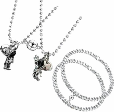 Agarwalproduct Rhodium Alloy Pendant Set