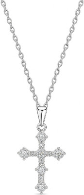 Ceylonmine01 Jesus Pendant with Beautiful Shiny Design for Fashionable and Devotional Wear Silver Zircon Stone Pendant
