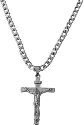 Shiv Jagdamba Religious Lord Jesus Christain Christ Crusifix Cross Pendant Necklace Sterling Silver Stainless Steel Pendant