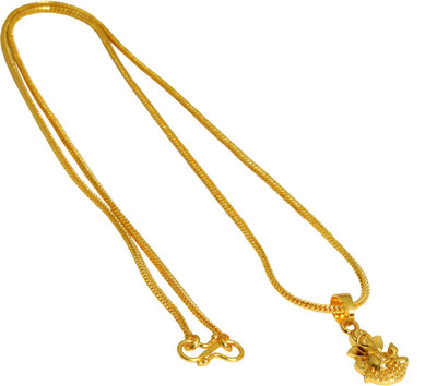 SHREEJIART LORD GANESH Gold-plated Metal Pendant Set