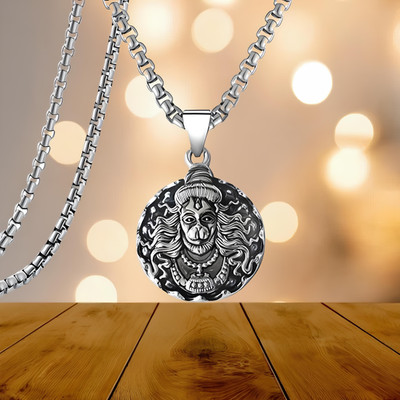 Animated C 411_ma-hanuman muu Silver Stone Pendant Set