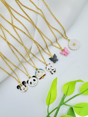 Didharia Traders Pendant For Girls And Women For Daily Wear Gold-plated Brass Pendant Set