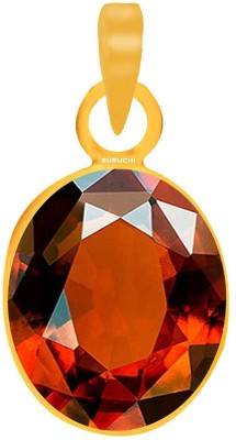Suruchi Gems & Jewels Hessonite (Gomed) 4.25 Ratti or 4 Ct Gemstone For Men and Women Five Metal Gold-plated Alloy Pendant