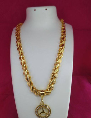 GHAREMIVA 1 gram High Quality Indian Polished “20” Inches Gold Chain for Men and boy Gold-plated Plated Alloy Chain