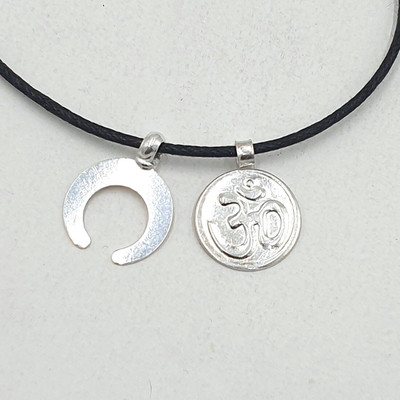 Sahiba Gems Chandi Chand Om Nazariya Locket for Babies Silver Locket
