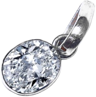 Chopra Gems beautiful American Diamond Zircon/Zirconia Stone Pendant For Women & Men Silver Zircon Brass