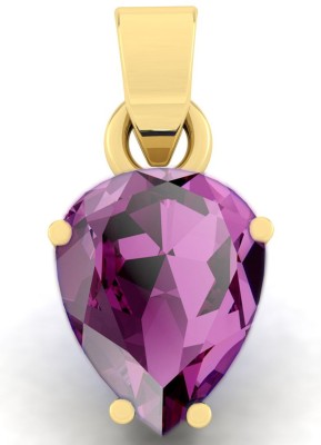 LMDLACHAMA 6.00 Ratti / 5.25 Carat Pear Shape Teardrop Natural Amethyst Pendant Women& Girl Gold-plated Metal Pendant