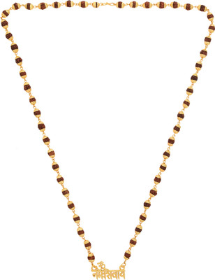Charms Shiva Inspired Panch Mukhi Rudraksh With Mala Gold-plated Alloy Locket Set