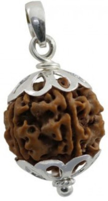 HAPPY CREATION Mithun & Kannya Rashi 4 Mukhi Rudraksha Silver plated Locket+Green Zircon Ring Silver Locket HAPPY CREATION Mithun & Kannya Rashi 4 Mukhi Rudraksha Silver plated Locket+Green Zircon Ring Silver Locket
