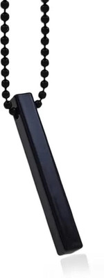 Riingzinee 3D NECK_CHAIN Black Silver Alloy Locket Set