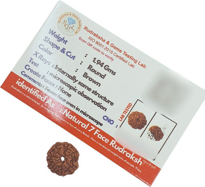 Haven gemsstone Premium 7 Mukhi Nepali Rudraksha seven face With tab tested Beads Wood Pendant Set
