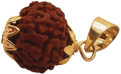 JagatguruShop Satmukhi 7 Mukhi Rudraksha Original Original 7 Face Saat Mukhee Rudraksha Gold-plated Wood Locket Set