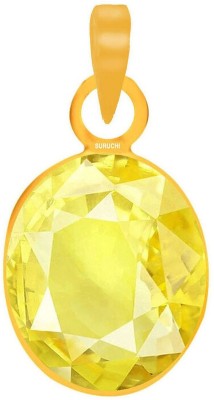 Suruchi Gems & Jewels Yellow Sapphire (Pukhraj) 9.25 Ratti or 8.5 Ct Panchdhatu/5 Metal Men and Women Gold-plated Alloy Pendant