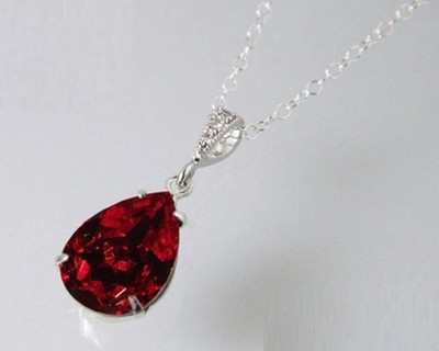 JRISSY Ruby and Diamond Pendant for girls Silver Alloy Locket