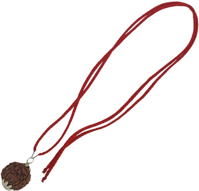 Radhika Collection Certified 5 Mukhi Rudraksha five Faced Rudraksha Pendant Original Rudraksha Beads Silver Plated Brass, Wood Necklace